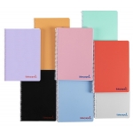 Liderpapel Wonder TH67 - Bloc espiral, tamaño A5, tapa de plástico, 80 hojas de 90 gr, pauta ancha de 3,5 mm, con margen, colores surtidos