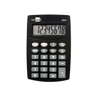 Liderpapel XF01 - Calculadora de bolsillo, 8 dígitos, color negro