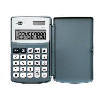 Liderpapel XF13 - Calculadora de bolsillo, con tapa, 10 dígitos, color gris