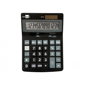 Liderpapel XF31 - Calculadora de sobremesa, 14 dígitos, color negro