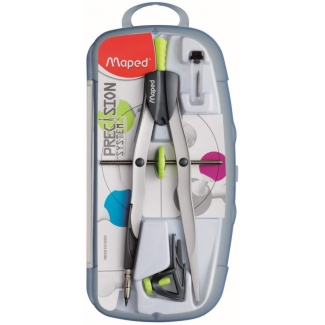 Maped 291010 - Compás escolar, micrométrico, con adaptador universal, colores surtidos