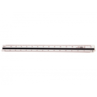 Mor 16320010 - Escala triangular de plástico, con funda, 30 cm, 1:100, 1:200, 1:250, 1:300, 1:400 y 1:500