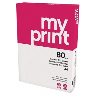 My Print - Papel, A4, 80 gramos, paquete de 500 hojas (32 cajas - 160 paquetes)