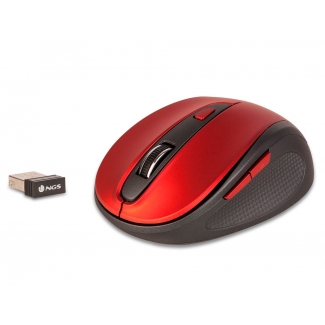 Ngs EVOMUTERED - Ratón óptico inalámbrico, color rojo