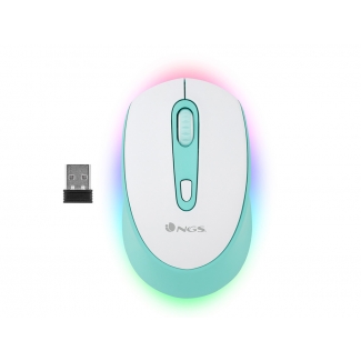 Ngs SMOGMINT-RB - Ratón óptico inalámbrico multidispositivo, color menta