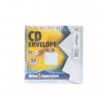 Office 1 1560100020 - Sobre de papel para CD/DVD, ventana circular, con solapa, pack de 25 unidades