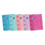 Oxford 400119130 - Carpeta de anillas con recambio, 4 anillas mixtas de 35 mm, cartón forrado, tamaño A4+, colores surtidos pastel