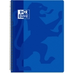Oxford Classic - Bloc espiral, tamaño folio, tapa de polipropileno, 80 hojas de 90 gr, cuadrícula de 4 mm, con margen, color azul
