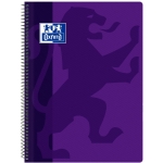 Oxford Classic - Bloc espiral, tamaño folio, tapa de polipropileno, 80 hojas de 90 gr, cuadrícula de 4 mm, con margen, color morado