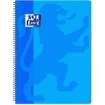 Oxford Classic - Bloc espiral, tamaño folio, tapa de polipropileno, 80 hojas de 90 gr, cuadrícula de 4 mm, con margen, color turquesa