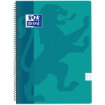 Oxford Classic - Bloc espiral, tamaño folio, tapa de polipropileno, 80 hojas de 90 gr, cuadrícula de 4 mm, con margen, color verde menta