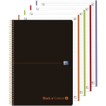 Oxford European Book 4 Black N´colours - Bloc espiral, tamaño A4+, tapa de plástico, 80 hojas de 90 gr, cuadrícula de 5 mm, sin margen, microperforado, 4 taladros