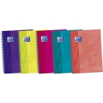 Oxford European Book 5 Touch - Bloc espiral, tamaño A4+, tapa dura, 120 hojas de 90 gr, cuadrícula de 5 mm, sin margen, microperforado, colores surtidos