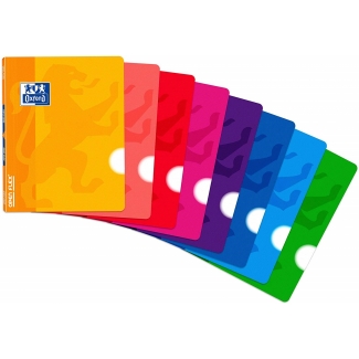Oxford OpenFlex - Libreta grapada, tamaño A4, tapa de plástico, 48 hojas de 90 gr, liso, doble margen, colores surtidos
