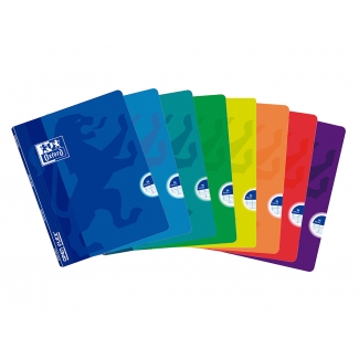 Oxford OpenFlex - Libreta grapada, tamaño A4, tapa de plástico, 48 hojas de 90 gr, rayado horizontal, doble margen, colores surtidos