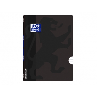 Oxford OpenFlex - Libreta grapada, tamaño A5, tapa de plástico, 48 hojas de 90 gr, rayado horizontal, doble margen, color negro