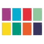 Pacsa Basic 16424 - Bloc espiral, tamaño cuarto, tapa blanda, 80 hojas de 60 gr, cuadrícula de 4 mm, con margen, colores surtidos