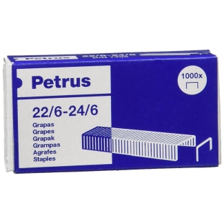 Petrus 55723 - Grapas Nº 22/6 - 24/6, galvanizadas, caja de 1.000