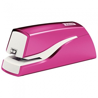 Petrus E-310 Wow - Grapadora eléctrica, 10 hojas de capacidad, usa grapas Nº 10, color fucsia metalizado