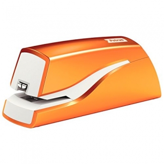 Petrus E-310 Wow - Grapadora eléctrica, 10 hojas de capacidad, usa grapas Nº 10, color naranja metalizado