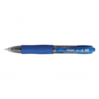 Pilot G-2 XS Pixie - Bolígrafo mini de tinta de gel, punta redonda de 0,7 mm, retráctil, sujeción de caucho, color azul
