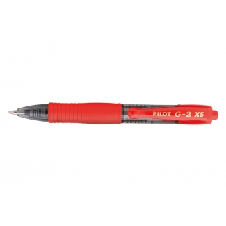 Pilot G-2 XS Pixie - Bolígrafo mini de tinta de gel, punta redonda de 0,7 mm, retráctil, sujeción de caucho, color rojo