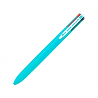 Pilot NSG4AC - Bolígrafo 4 colores, tinta de aceite, punta redonda de 1 mm, cuerpo de color azul claro, tinta azul, negro, rojo y verde