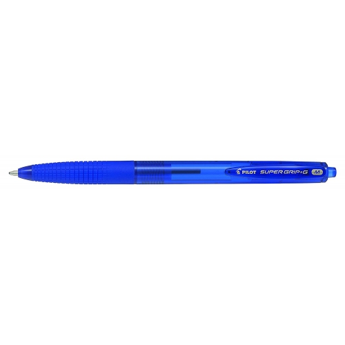 Pilot Super Grip G - Bolígrafo de tinta de aceite, punta redonda de mm, retráctil, sujeción de caucho, color azul - Distrimar.es