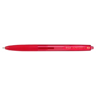 Pilot Super Grip G - Bolígrafo de tinta de aceite, punta redonda de 1 mm, retráctil, sujeción de caucho, color rojo