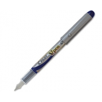 Pilot V-Pen Silver - Pluma desechable, trazo de 0,4 mm, color azul