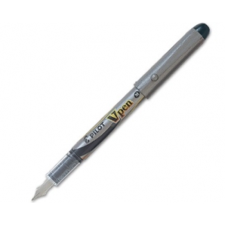 Pilot V-Pen Silver - Pluma desechable, trazo de 0,4 mm, color negro