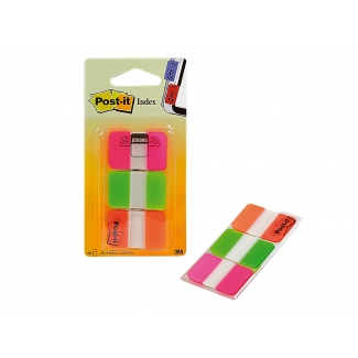 Post-it 686-pgo - Banderitas separadoras rigidas, pack de 3 con 22 hojas, colores naranja, rosa y verde