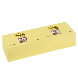 Post-it Super Sticky 70005197903 - Bloc de notas adhesivas, 76 x 127 mm, color amarillo, pack de 6 blocs de 100 hojas