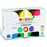 Primo 226TD50S - Pintura de dedos, 6 colores surtidos, bote de 50 g