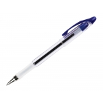 Q-Connect Delta KF00376 - Bolígrafo de tinta de aceite, punta redonda de 1 mm, sujeción de caucho, color azul