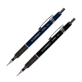 Q-Connect Kappa KF00393 - Portaminas 0,7 mm, sujeción de caucho, colores surtidos