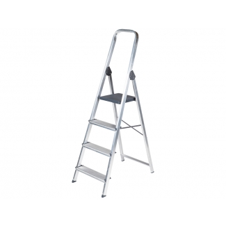 Q-Connect KF00315 - Escalera de aluminio, 4 peldaños