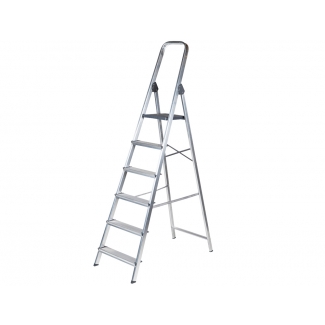 Q-Connect KF00317 - Escalera de aluminio, 6 peldaños