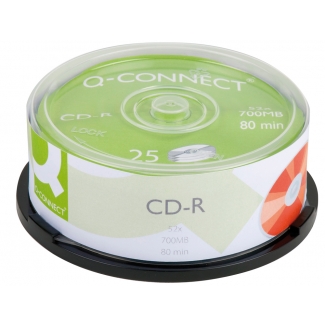 Q-Connect KF00420 - CD-R, tarrina de 25 unidades 