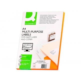 Q-Connect KF00574 - Etiquetas adhesivas, 52,5 x 29,7 mm, caja de 100 hojas