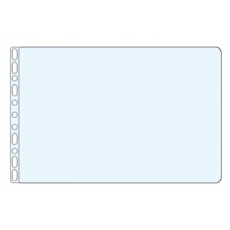 Q-Connect KF00715 - Funda multitaladro plegable, A3 apaisado, 80 micras, cristal, bolsa de 10 fundas