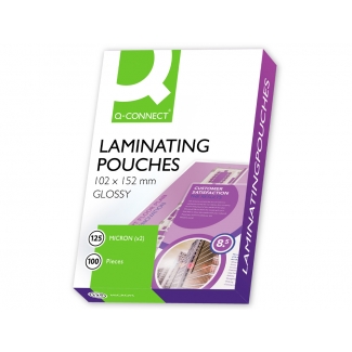 Q-Connect KF01223 - Fundas para plastificar, carnet de futbol (102 x 152 mm), 125 micras, caja de 100