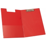Q-Connect KF01302 - Carpeta portanotas con pinza, plástico, tamaño A4, color rojo