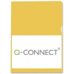 Q-Connect KF01487 - Dossier uñero, A4, 120 micras, caja de 100 unidades, color amarillo