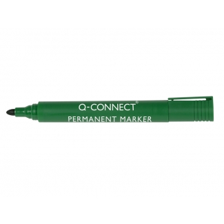 Q-Connect KF01773 - Rotulador permanente, punta redonda 3 mm, color verde