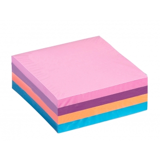 Q-Connect KF02514 - Bloc de notas adhesivas, 76 x 76 mm, colores surtidos (rosa, lila, naranja y azul), bloc de 320 hojas