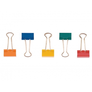Q-Connect KF03653 - Pinza metálica reversible, nº 3 de 32 mm, caja de 10 unidades, colores surtidos
