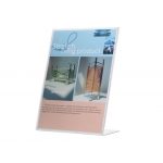 Q-Connect KF04178 - Expositor de sobremesa, forma de L, metacrilato, 15 x 21,3 cm