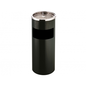 Q-Connect KF04229 - Cenicero papelera metálico, color negro