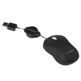 Q-Connect KF04369 - Mini ratón óptico, color negro